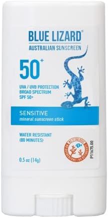 BLUE LIZARD Sensitive Mineral Sunscreen Stick with Zinc Oxide, SPF 50+, Water Resistant, UVA UVB ... | Amazon (US)