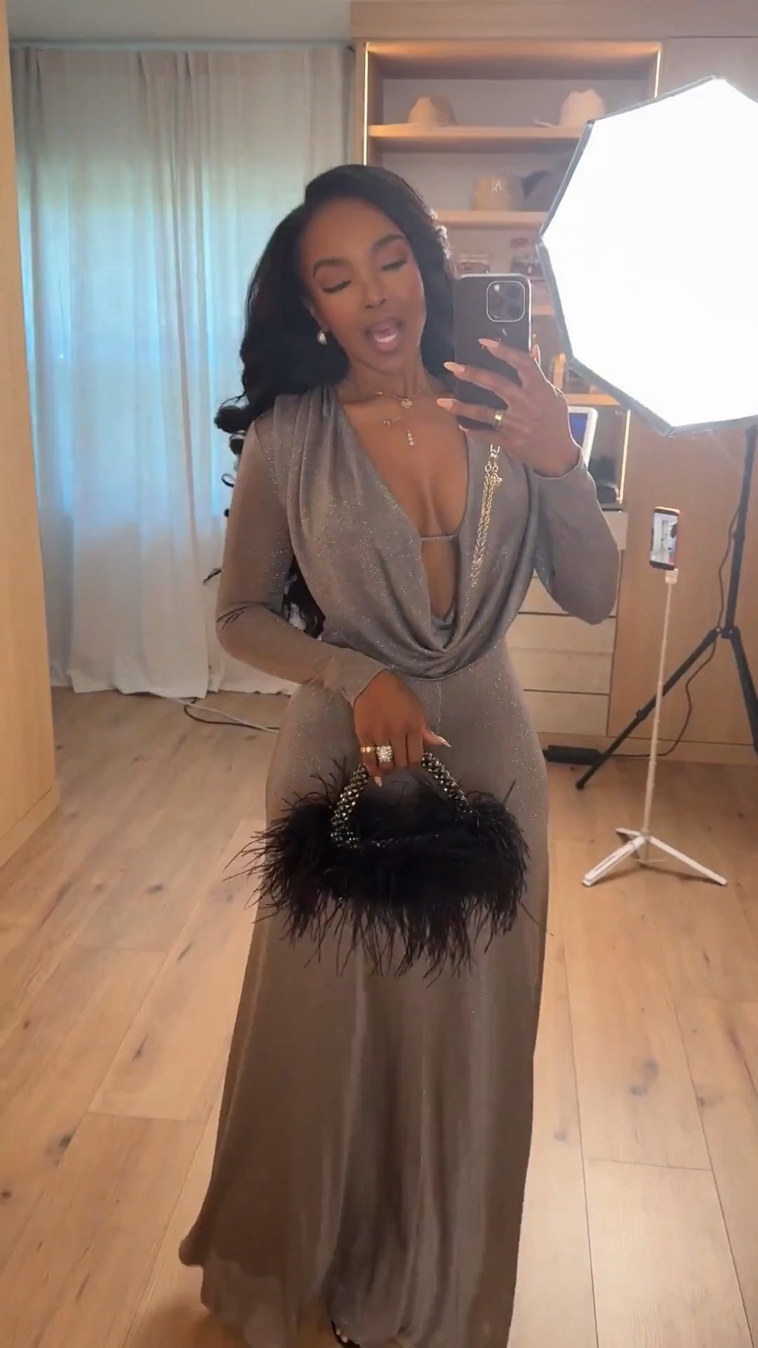 Scroll to shop ✨  

An elegant, draped maxi dress with a subtle shimmer that catches the light beautifully.

