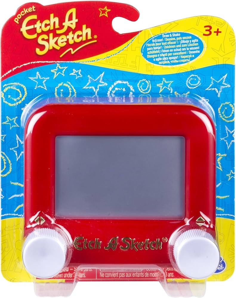 Etch A Sketch Pocket, Drawing Toy with Magic Screen, Pocket Travel Toy for Stocking Stuffer, Holi... | Amazon (US)