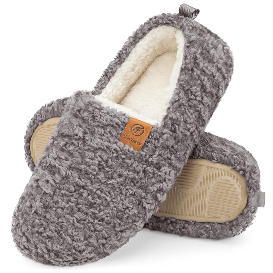 EverFoams Women's Soft Curly Comfy Full Slippers Memory Foam Lightweight House Shoes Cozy Warm Lo... | Amazon (CA)