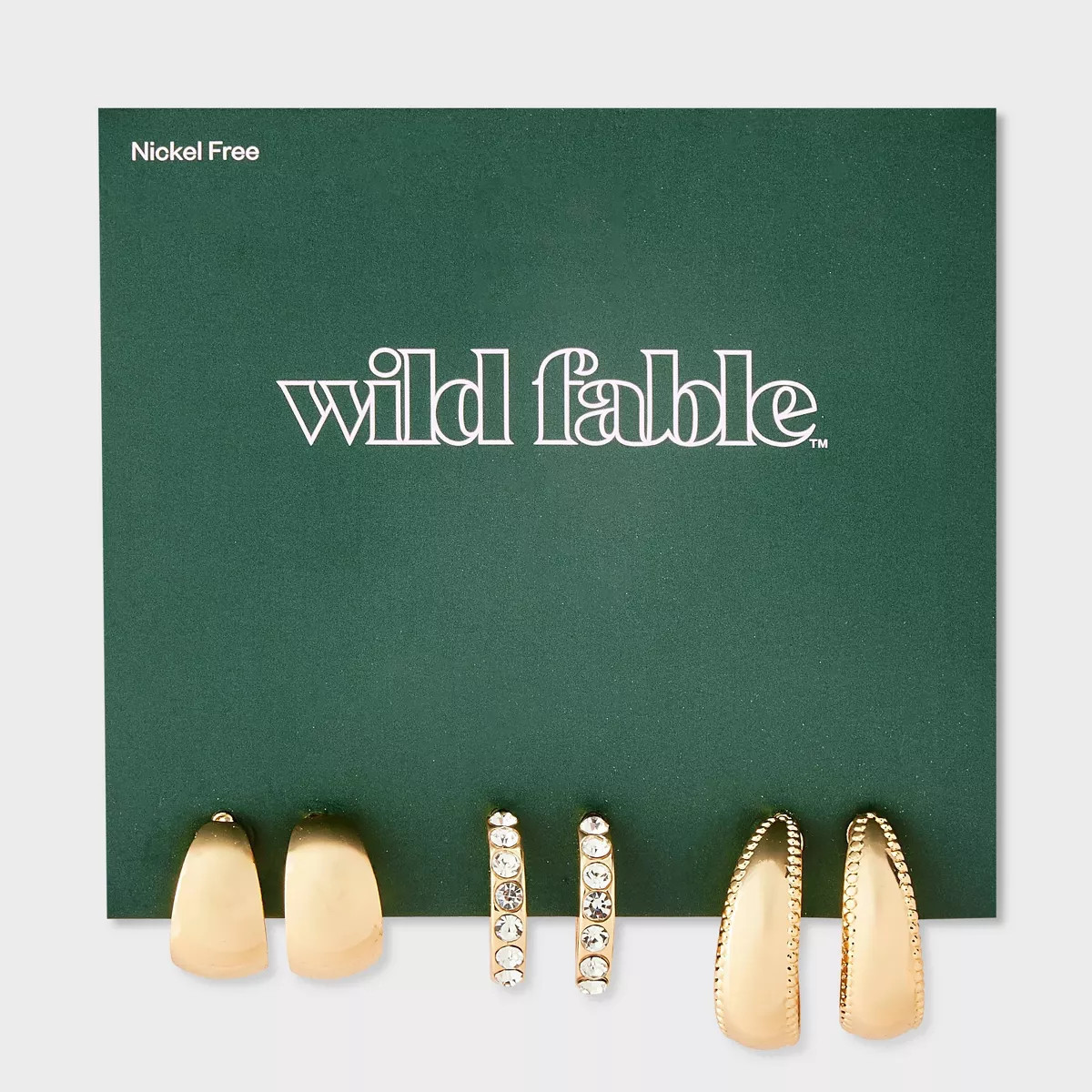 Trio Hoop Earring 3pc Set - Wild Fable\u2122 Gold | Target