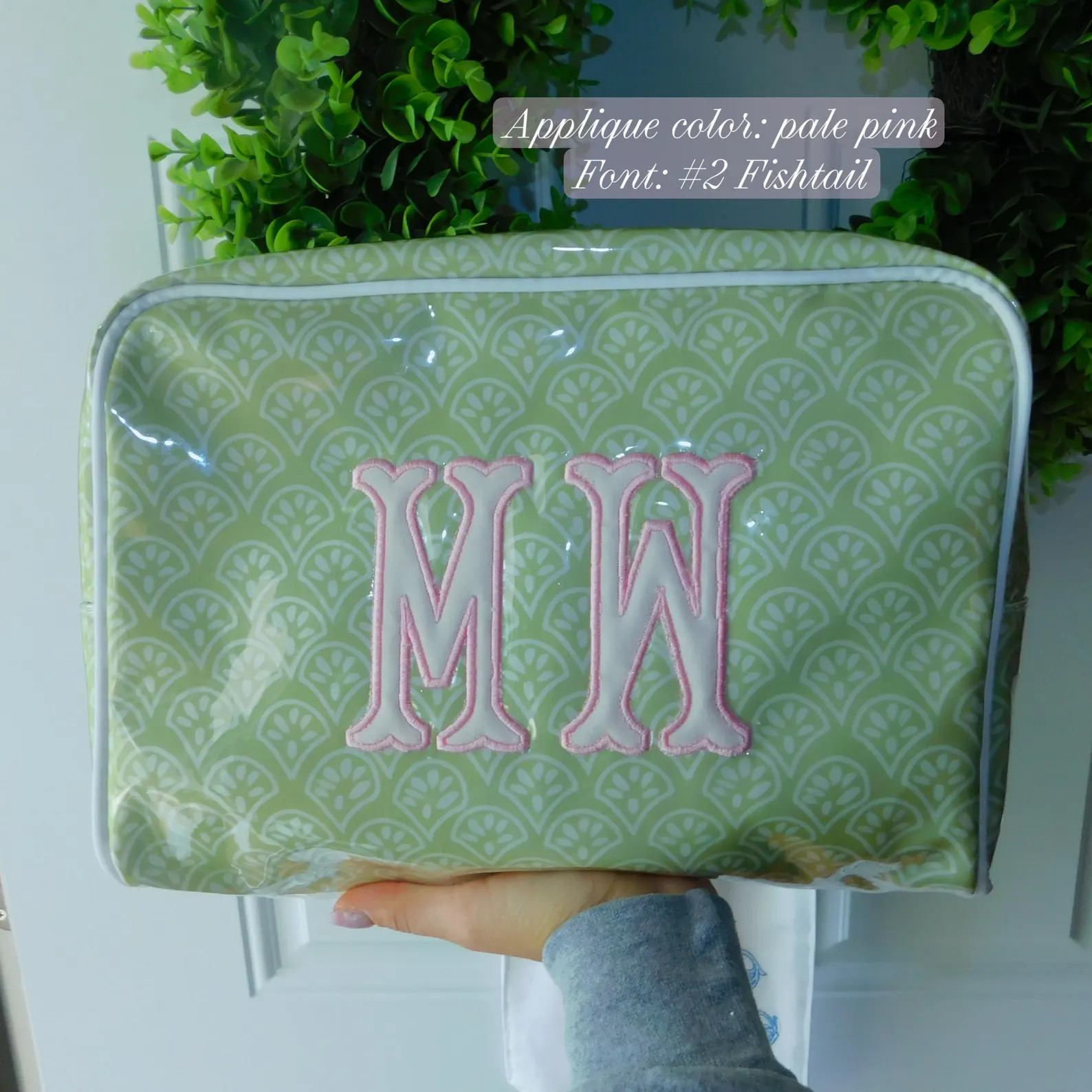 Personalized Wipeable Bag | Waterproof Clear Coated Pouch | Applique Initials | Custom Monogram B... | Etsy (Global)