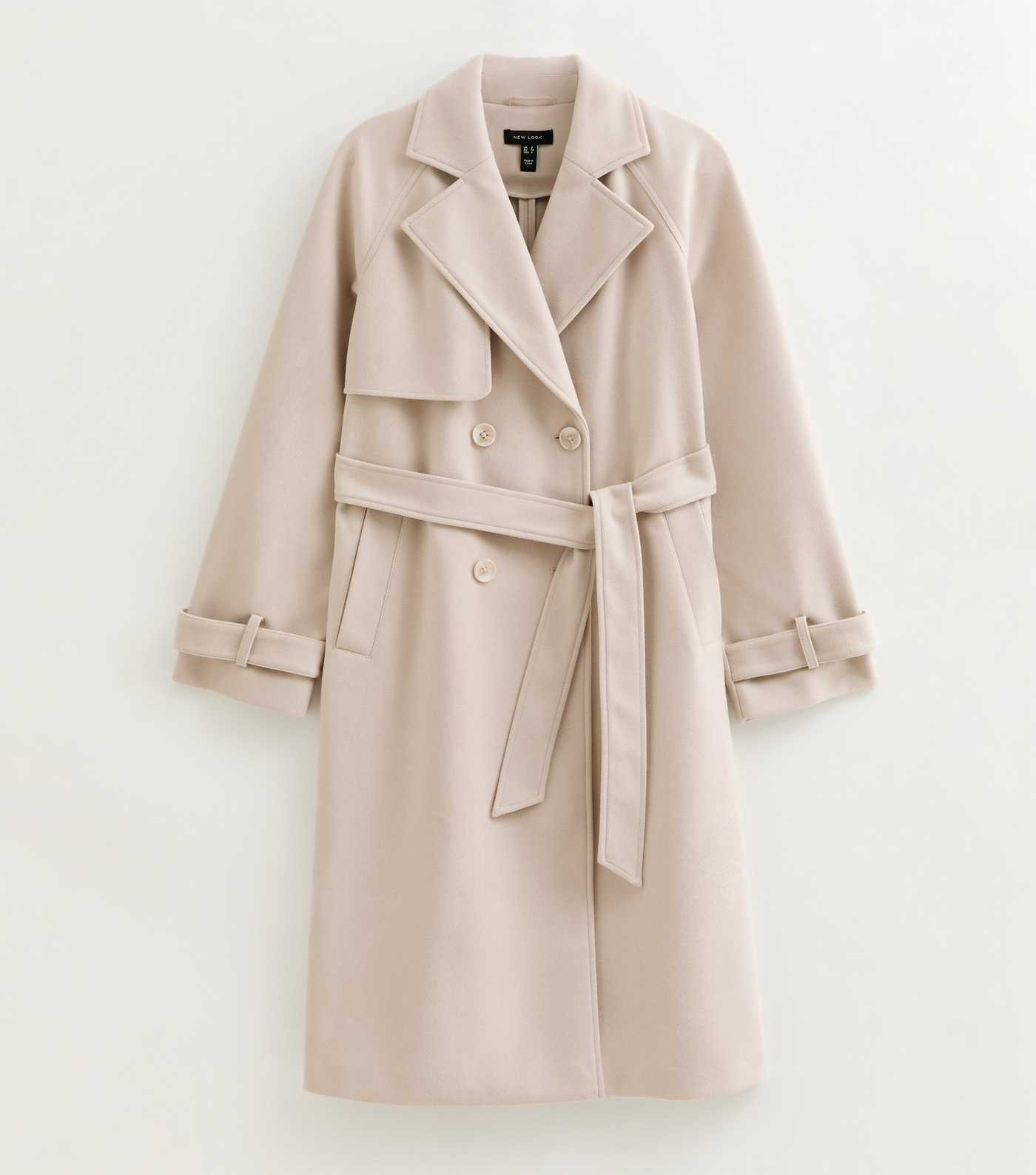 Off White Brushed Double Breasted Trench Coat | New Look | New Look (UK)