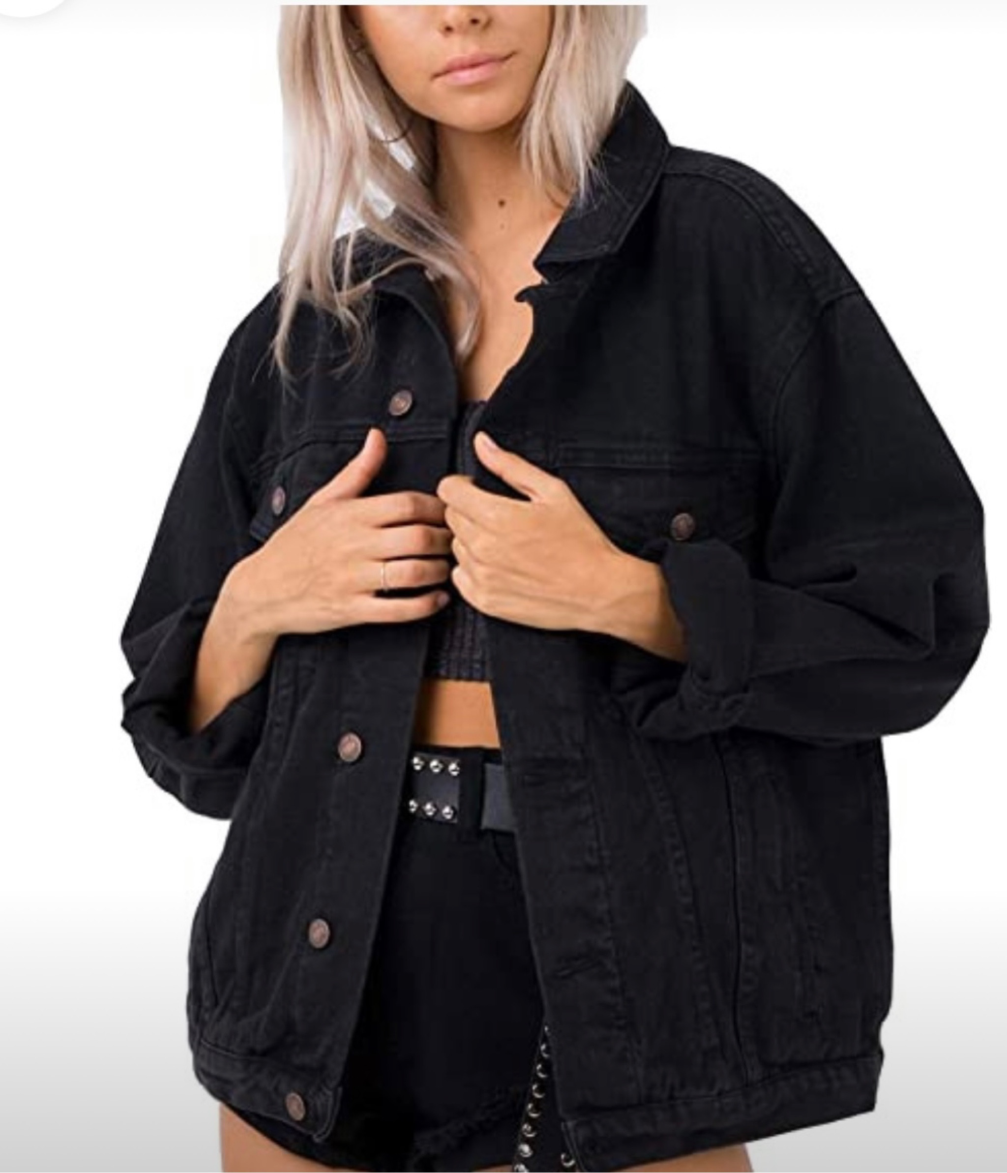 This is the perfect black denim jacket! I got it in XL for an oversized fit! 

#LTKunder100 #LTKGiftGuide #LTKSeasonal