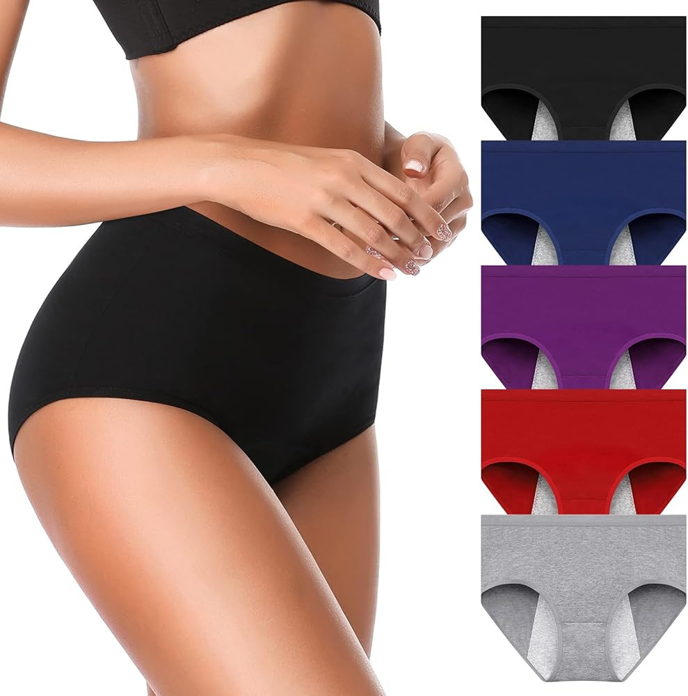 OLIKEME Underwear for Women Mid Waist Cotton Postpartum Ladies Panties Briefs Girls | Amazon (US)