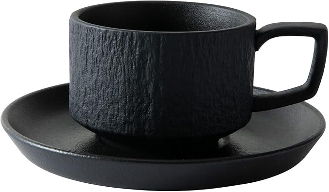 Rock Texture Embossed Ceramic Coffee Set Tea Set,Cappuccino Espresso,Novelty Ceramic cup and Sauc... | Amazon (US)