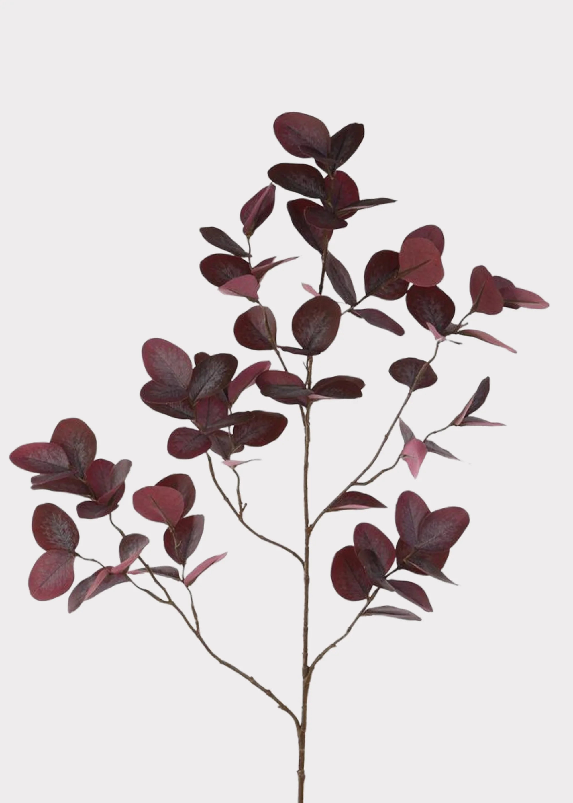 Artificial Eucalyptus Leaves Branch in Burgundy - 46" | Afloral