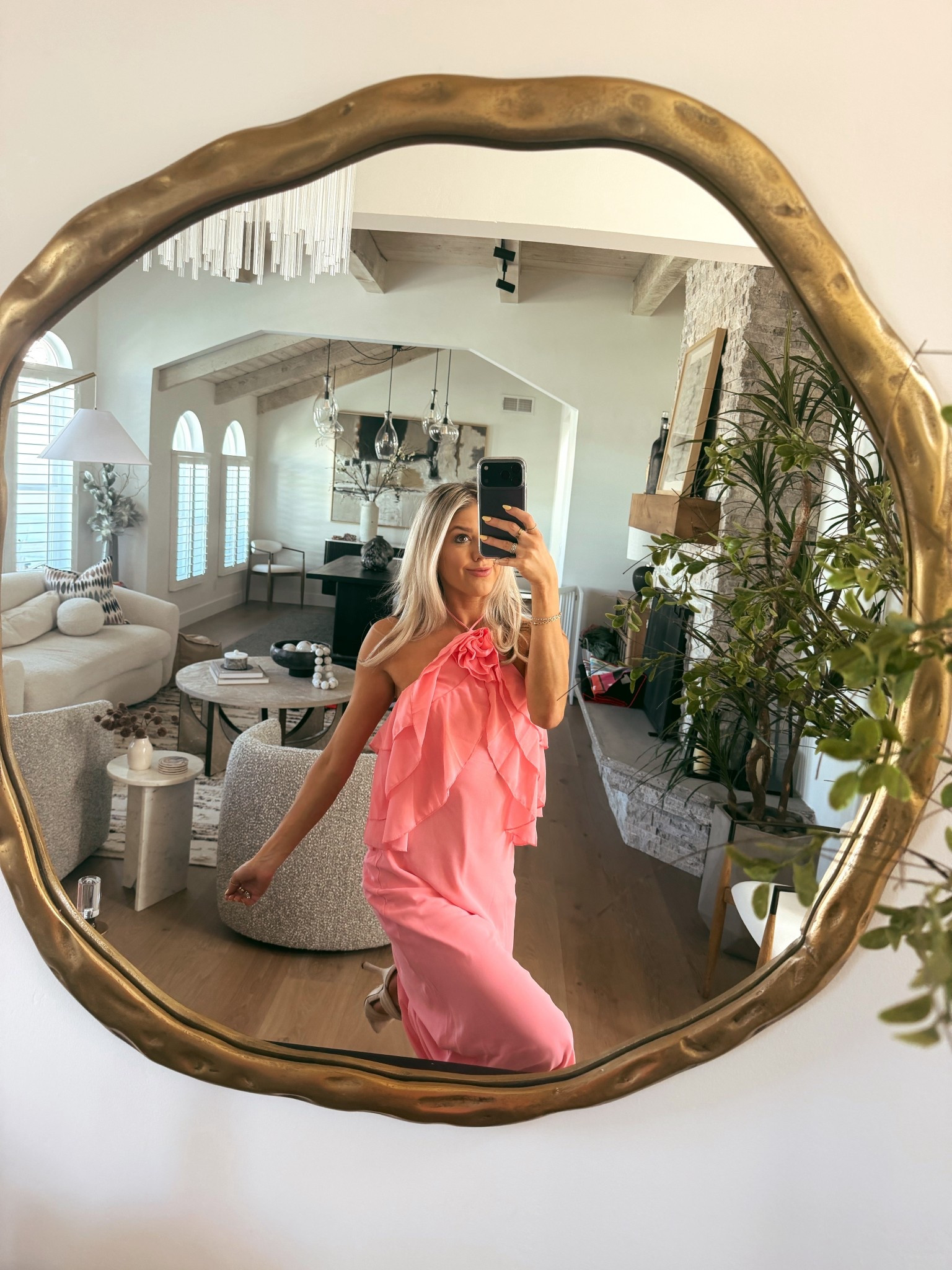 The prettiest pink ruffle maxi dress for spring and summer! This Petal and Pup dress is perfect for special springtime  events or weddings #ltkunder100

#LTKWedding #LTKootd