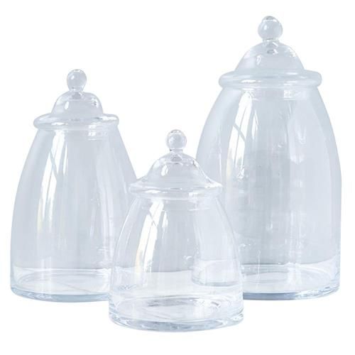 Donny Modern Classic Clear Glass Jar - Small | Kathy Kuo Home