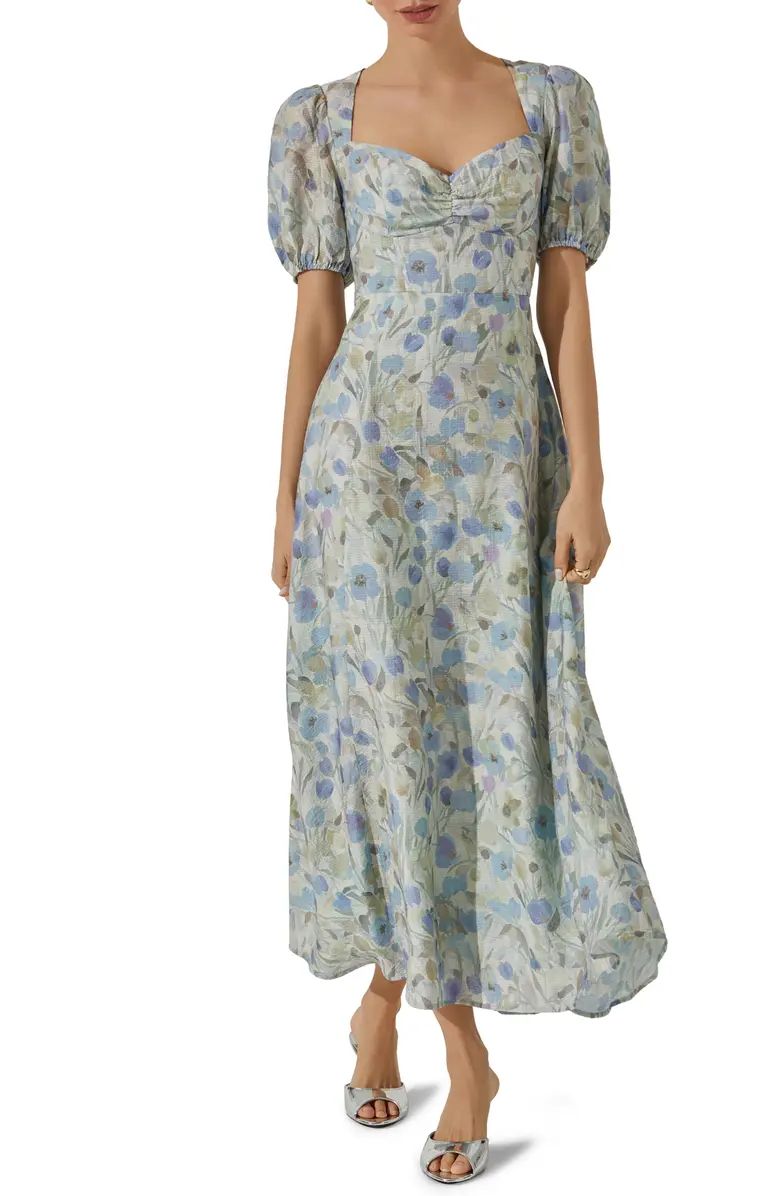 Print Puff Sleeve Maxi Dress | Nordstrom