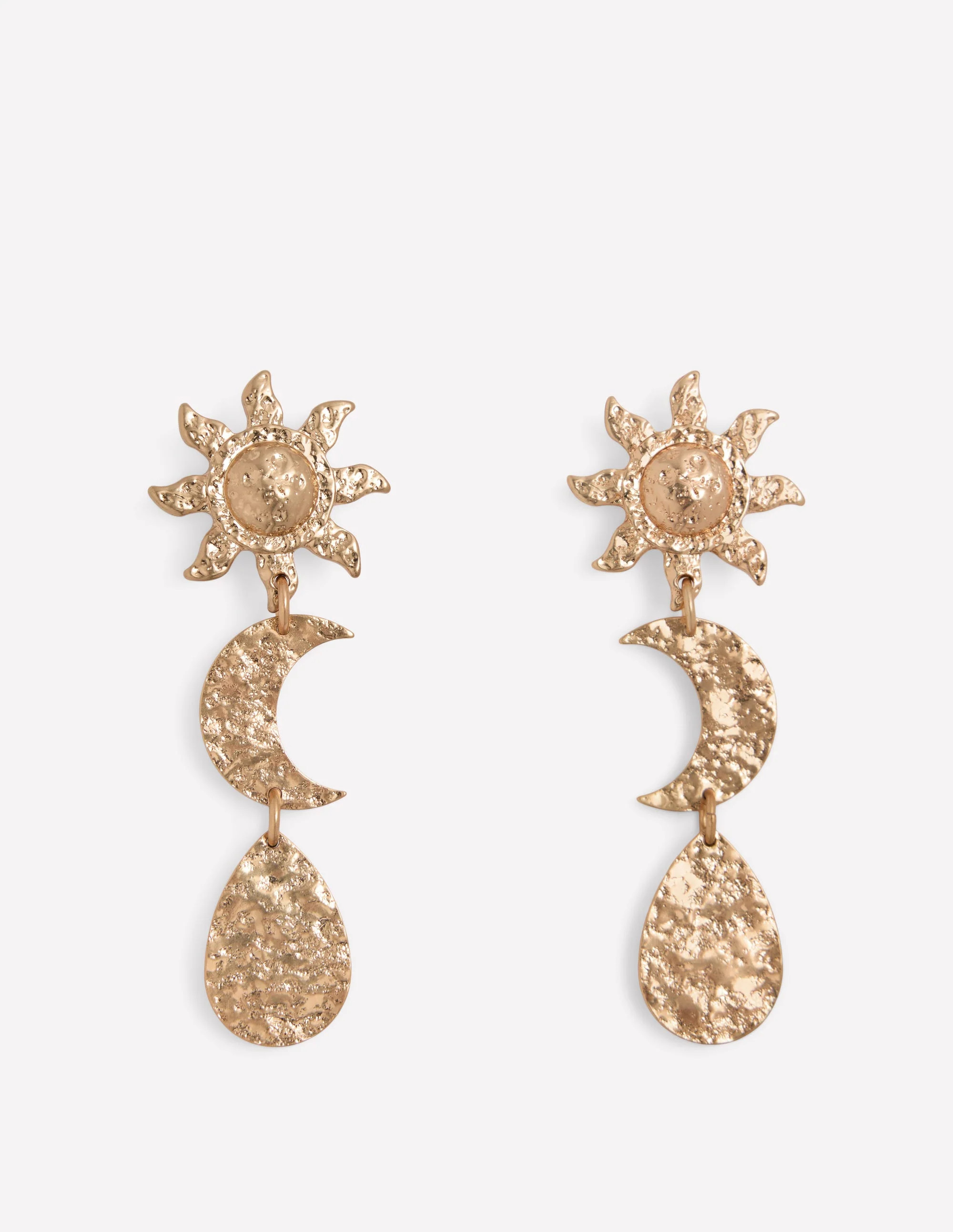 Hammered Motif Earrings-Gold Colour | Boden UK