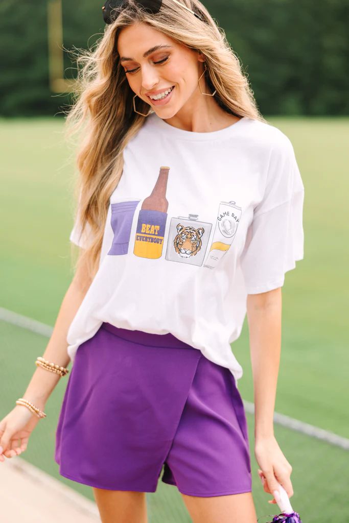 Drink Local Purple And Gold Gameday Graphic Tee | The Mint Julep Boutique