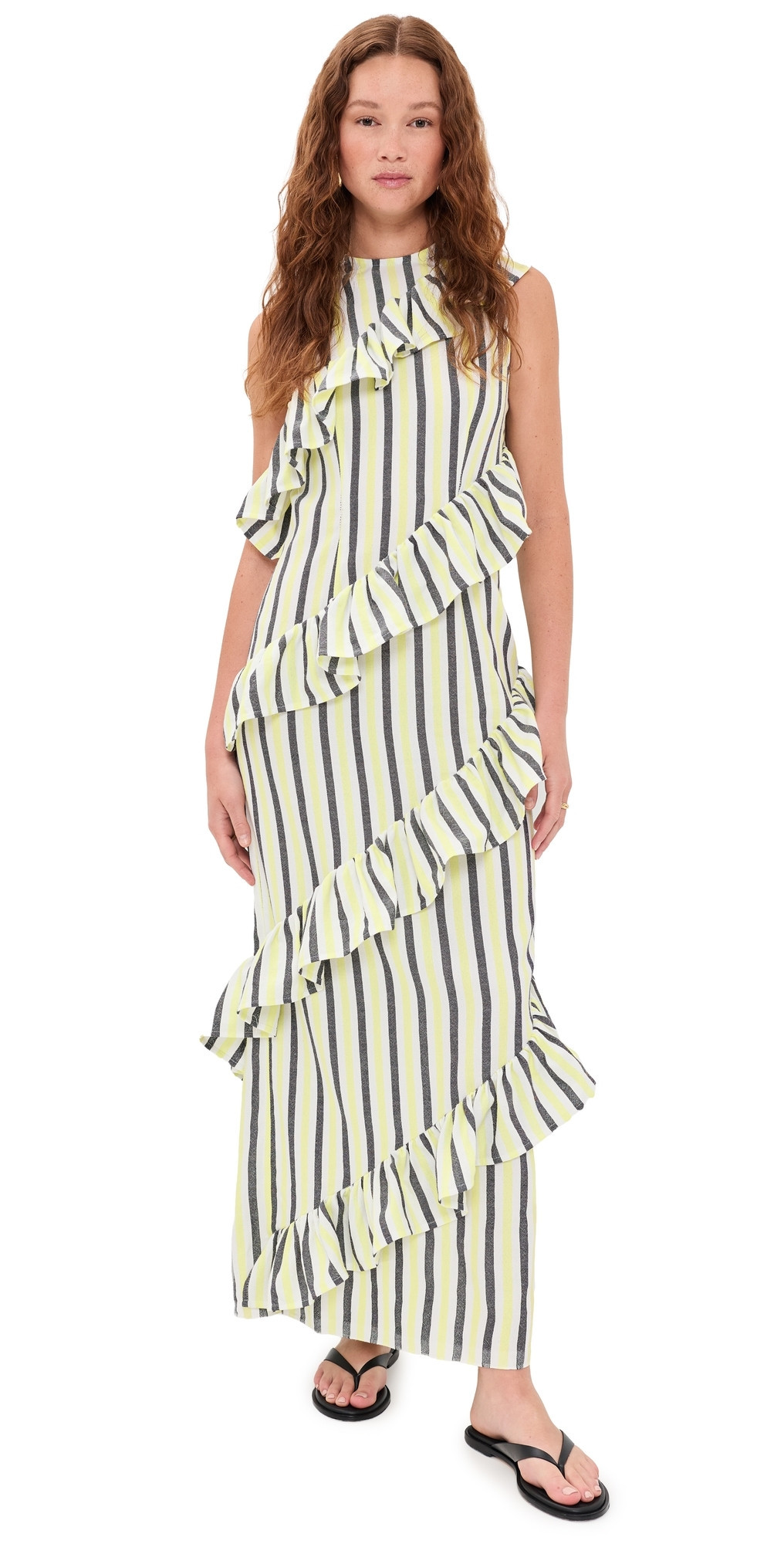 MARRAKSHI LIFE The Spiral Ruffle Dress Stripe 22 L | Shopbop