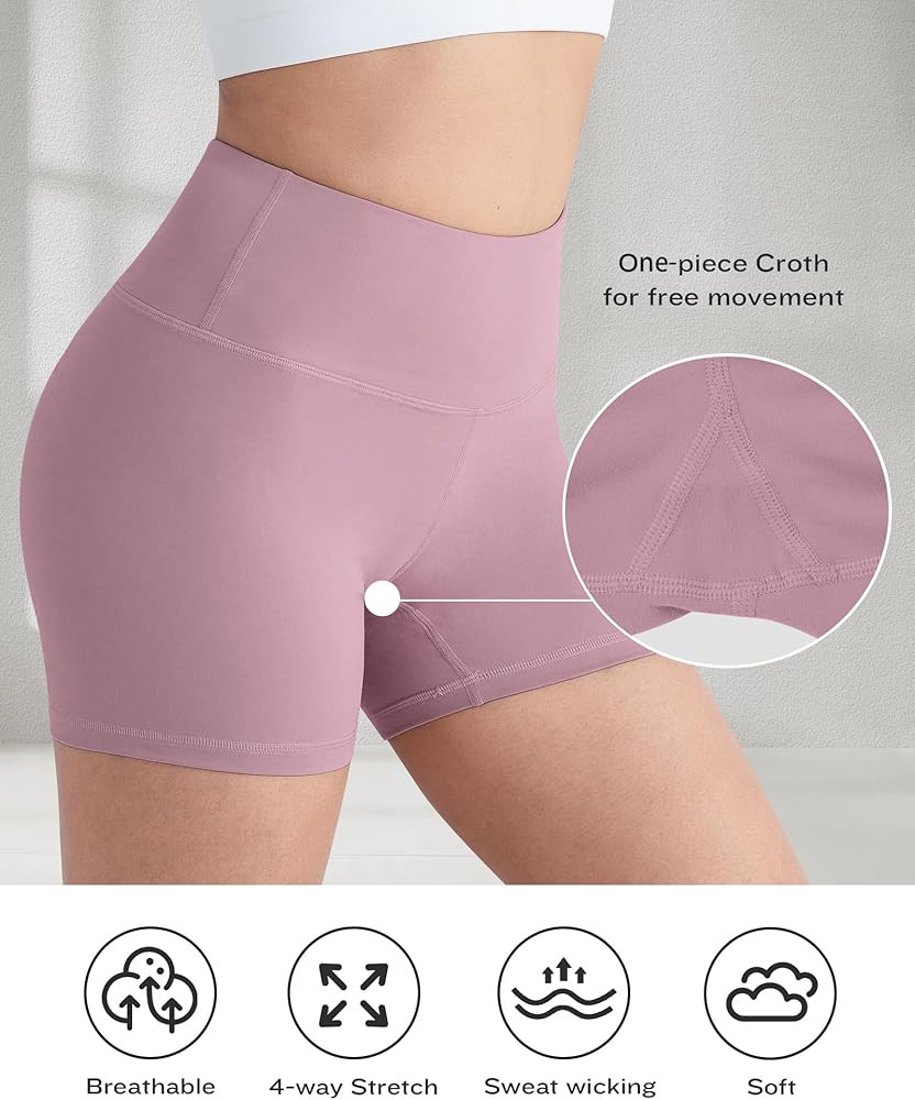 CHRLEISURE High Waisted Spandex Biker Shorts, Workout Booty Soft Yoga Shorts for Women | Amazon (US)
