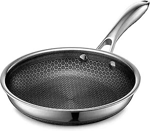 HexClad Hybrid Nonstick Frying Pan, 8-Inch, Stay-Cook Handle, Dishwasher and Oven Safe, Induction... | Amazon (US)