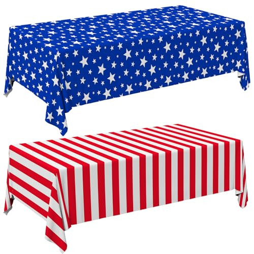 4th of July Party Decorations Set-American Flag Patriotic Theme Kit for Independence & Election Day Decorations, Disposable Plastic Tablecloth - for American Patriotic & 4th of July Decorations,2PCS | Amazon (US)
