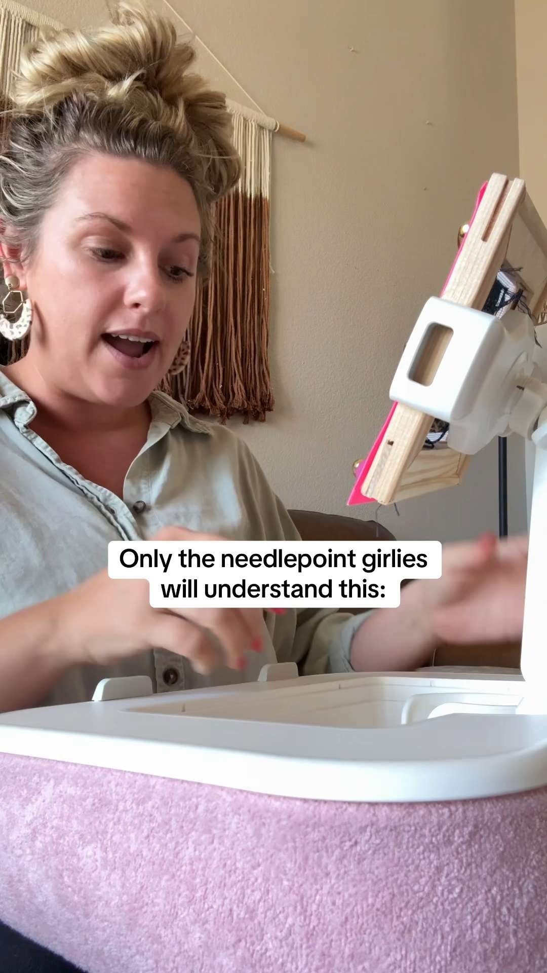 This makes needlepoint on the couch or in bed so much easier without awkward arm angles. Perfect for cozy crafting setups when you want everything to feel comfortable and aesthetic at the same time. 

 #LTKdayinmylife #LTKmomlife #LTKselfcare