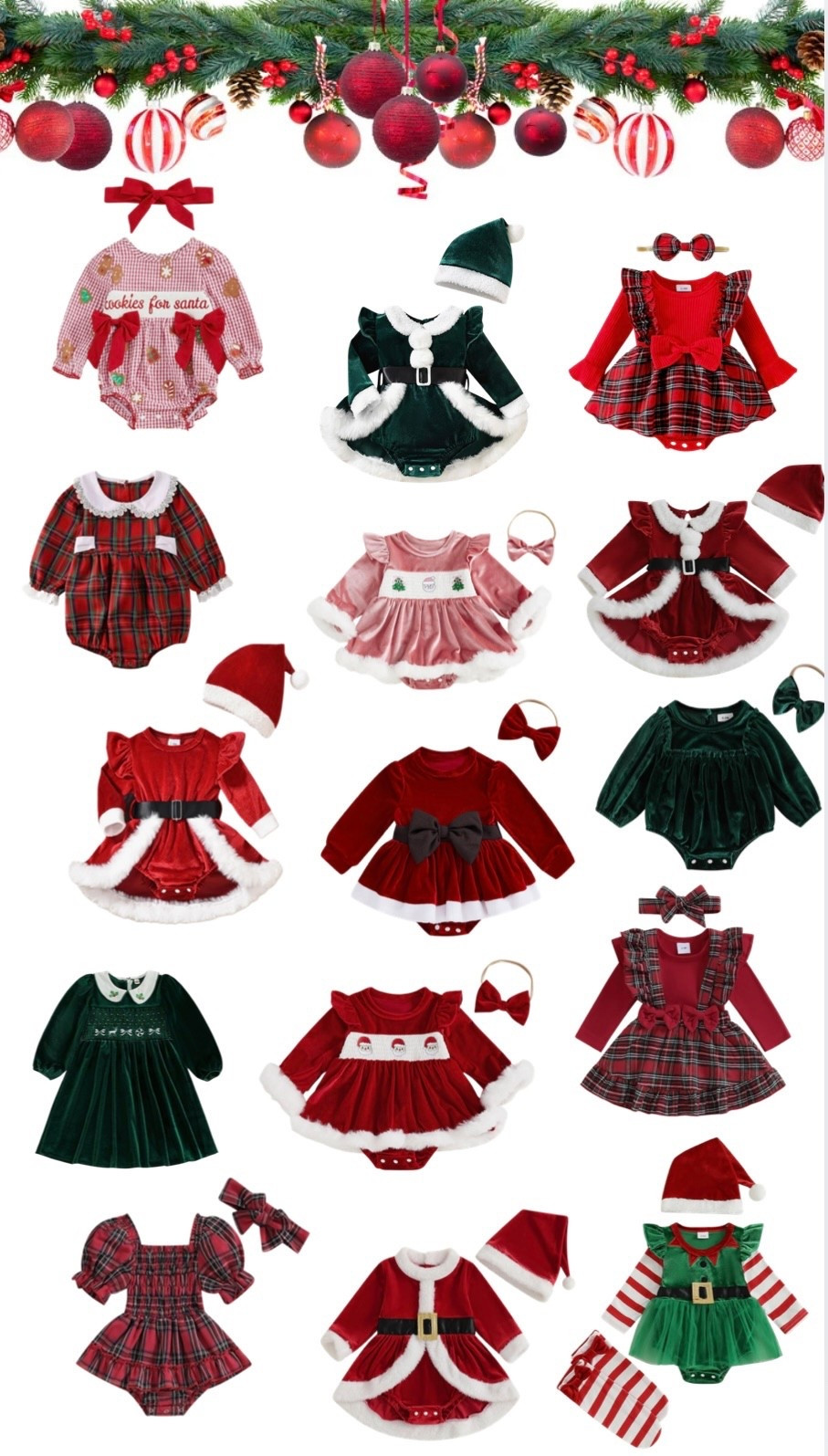 Christmas outfit for baby girl. Santa pictures. Baby girl holiday dresses. 

#LTKFindsUnder50 #LTKHoliday #LTKBaby