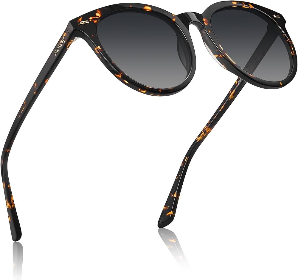 AVAWAY Round Oversized Acetate Polarized Sunglasses for Women UV Protection Dark Driving Beach Sh... | Amazon (US)