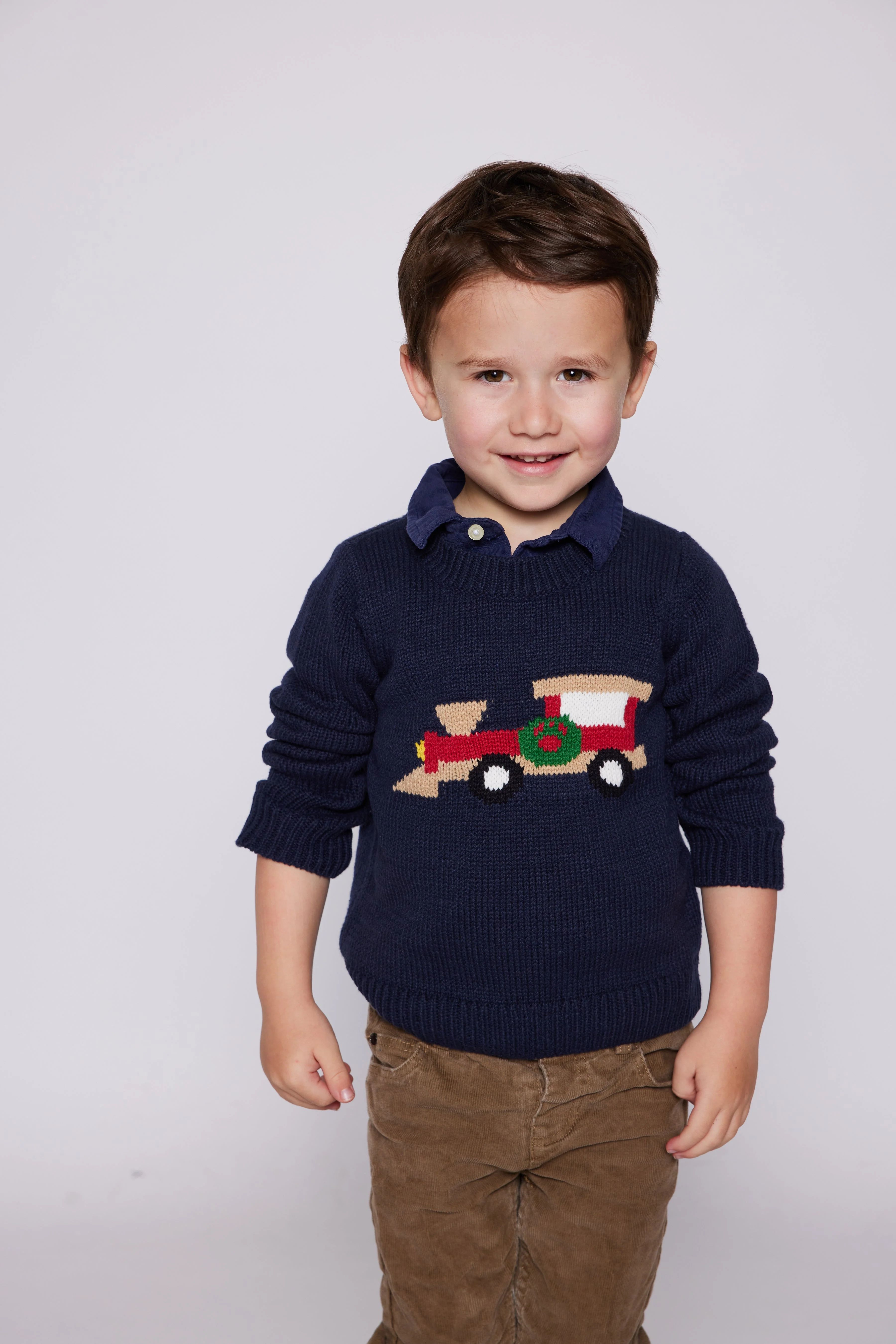 Navy Kids Holiday Train Sweater | Sail to Sable
