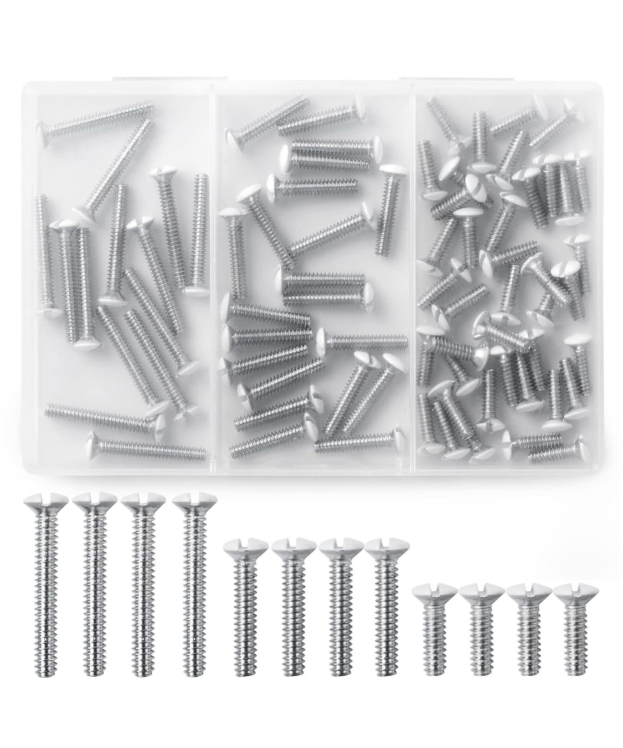 Bates- Wall Plate Screws, 75 Pack Assorted Size, Outlet Screws, Wall Plate Screws White, Outlet C... | Amazon (US)