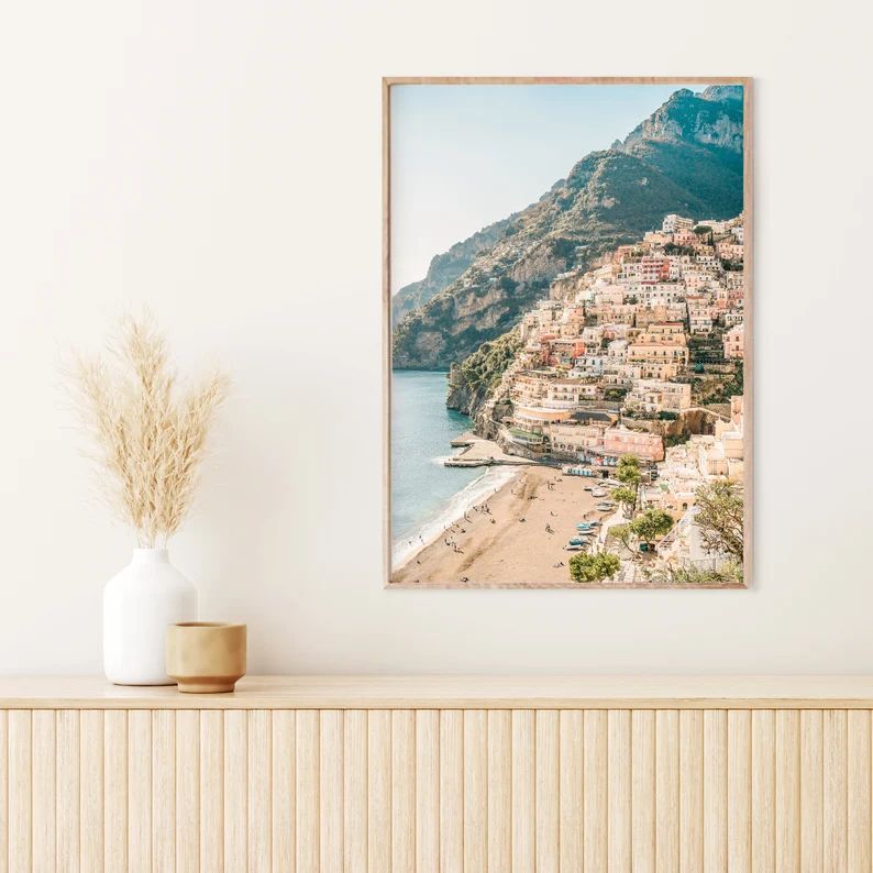 Amalfi Coast Print  Positano Beach Print  Italy Wall Art  | Etsy | Etsy (US)