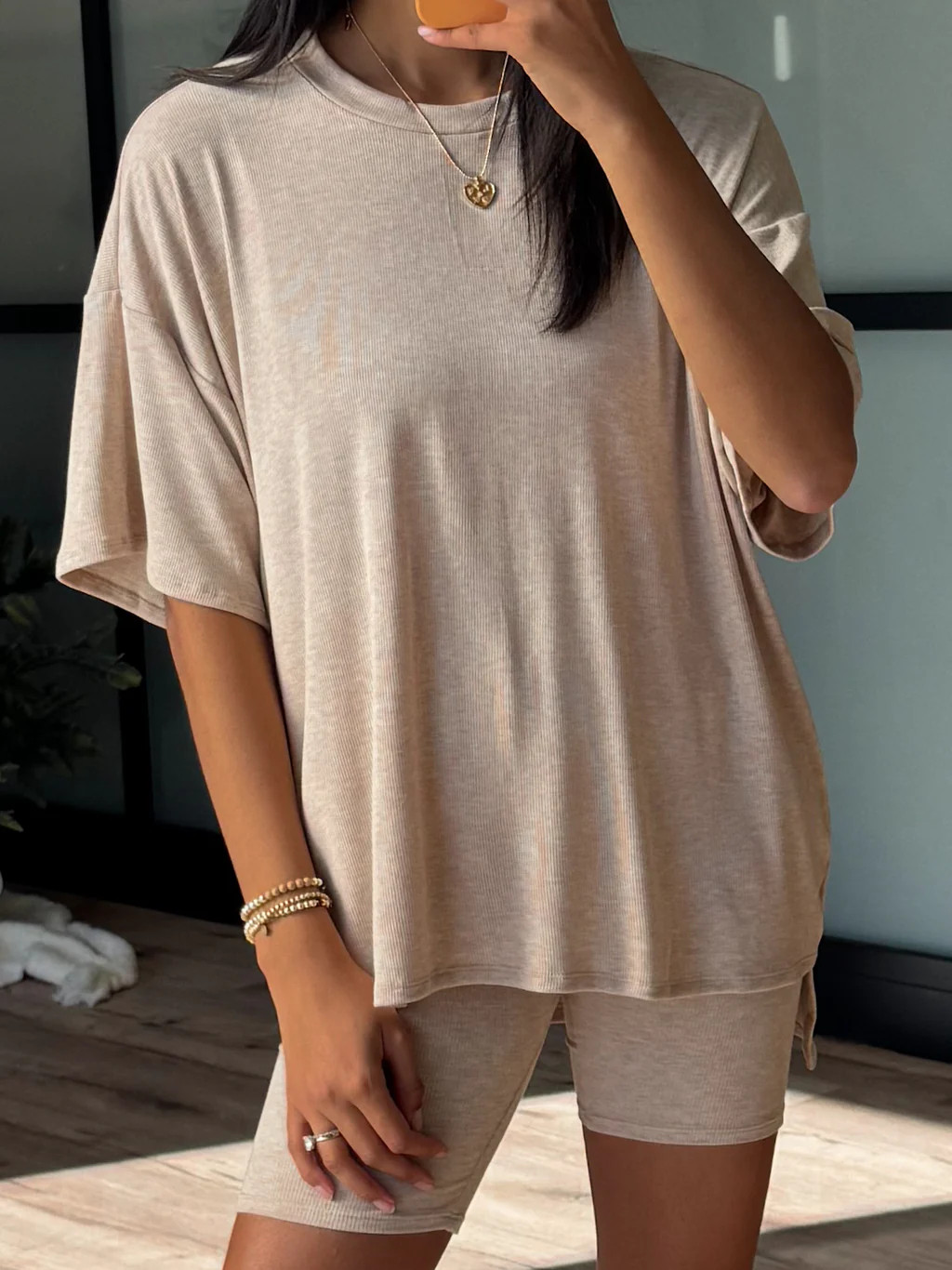 Novi Ribbed Tee + Shorts Set | Oat | +Plus Available | Talulah