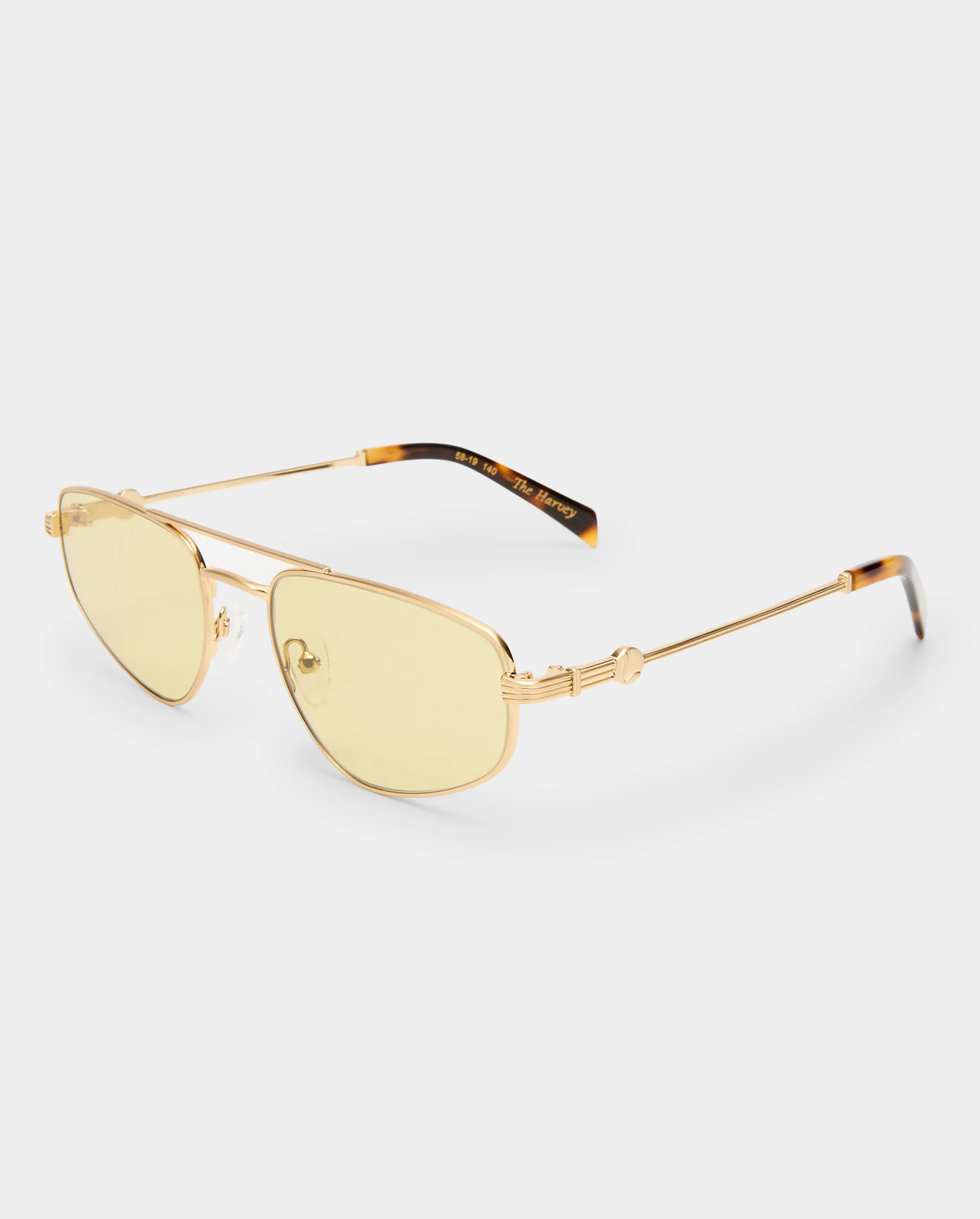 The Harvey Brushed Gold Female Aviator Sunglasses | Luv Lou | Luv Lou
