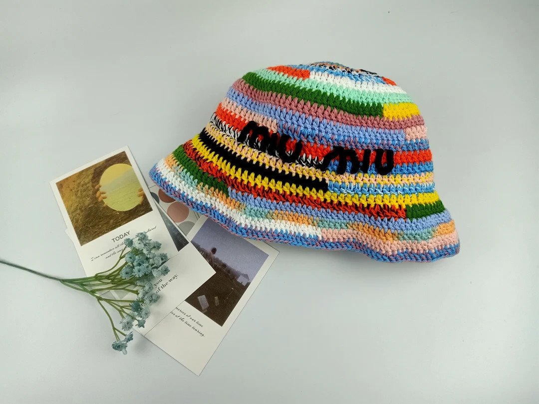 Striped Staple Crochet Bucket Hat, Multicolor Hat, Rainbow Hat, Beach Hat, Summer Sun Hat, Unique... | Etsy (US)