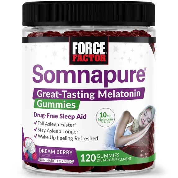 Force Factor Somnapure Gummies, 10mg Melatonin Sleep Aid for Adults Extra Strength, Non-Habit-For... | Walmart (US)