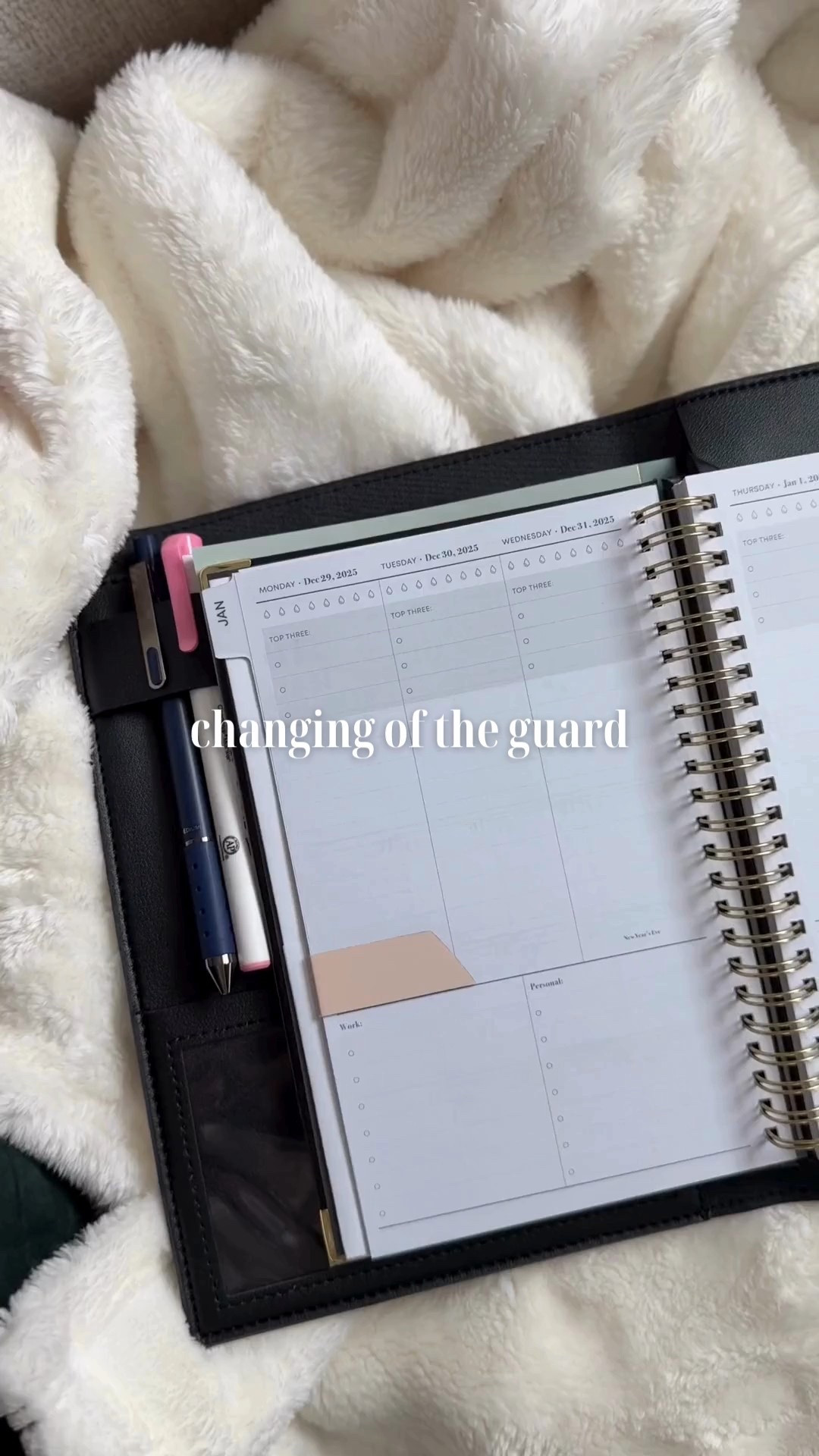Changing of the guard ✨

Retiring my current planner and breaking in a new one for 2026. Fresh pages, fresh plans.

#LTKHome #LTKFindsUnder50 #LTKmorningroutine