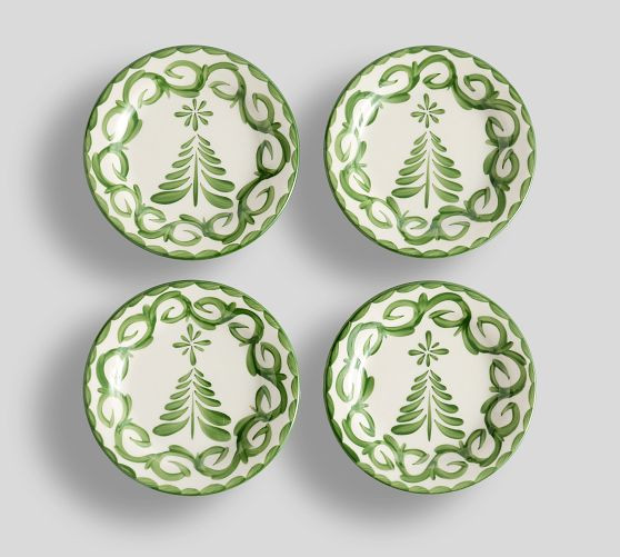 Puebla Porcelain Tree Appetizer Plates - Set of 4 | Pottery Barn (US)