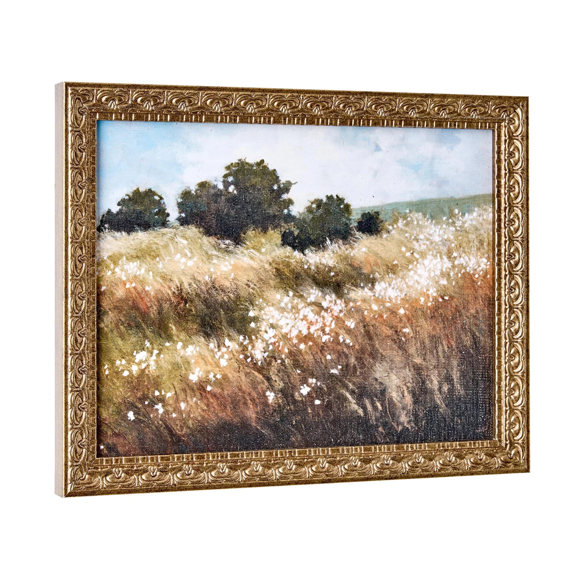 Home Decor Collection Calm Meadow Landscape Wall Art, Nature Canvas Print with Wood Bronze Frame,... | Walmart (US)