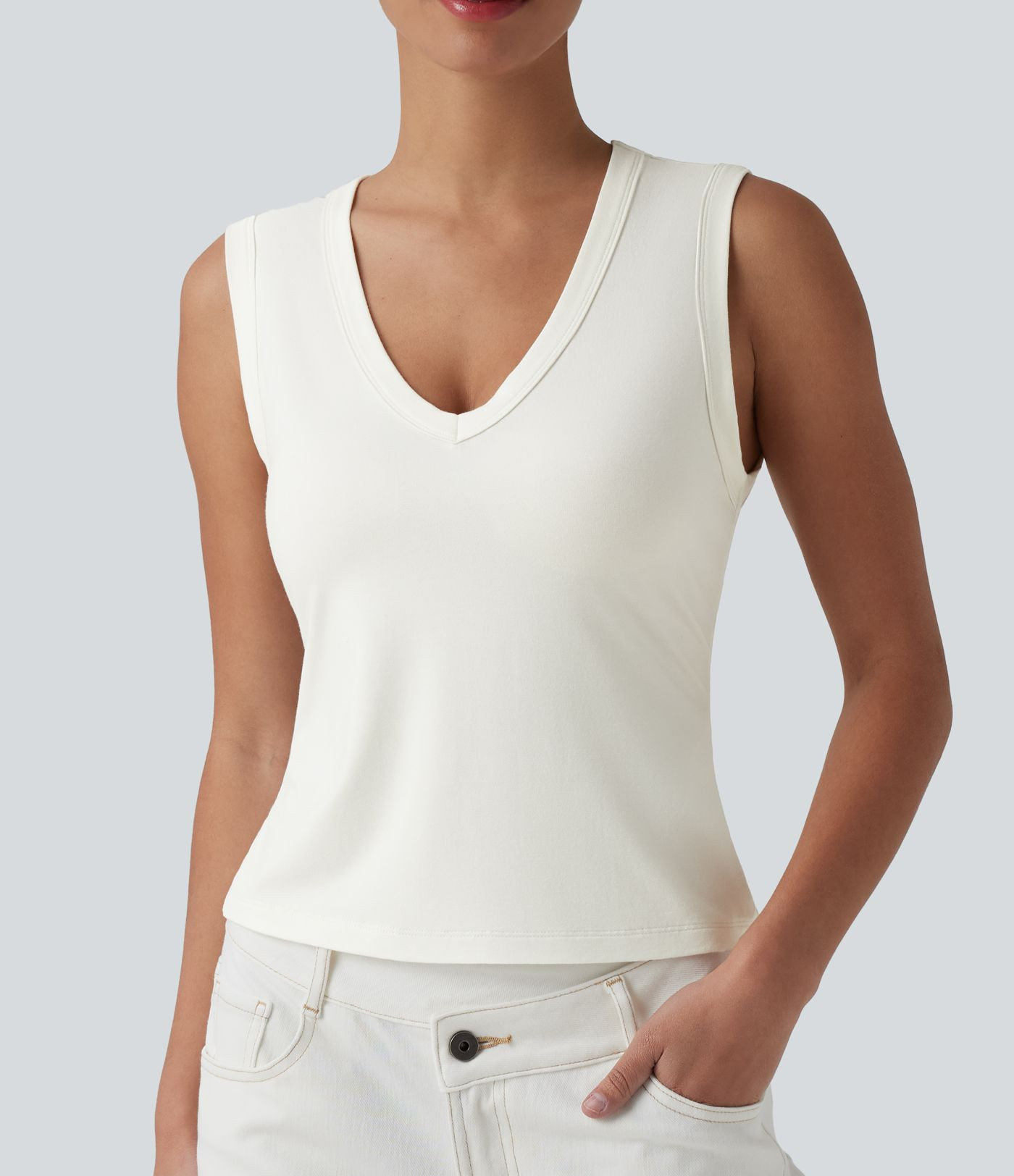 V-neck Casual Tank Top | HALARA