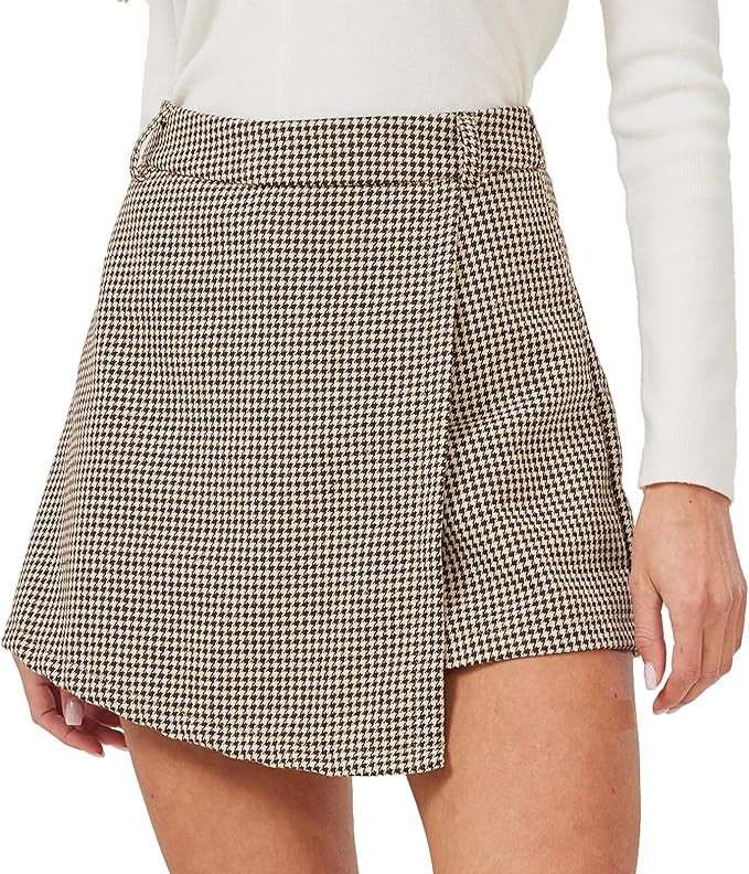 Skorts for Women High Waisted Shorts Elastic Waist Ruched Wrap Skort | Amazon (US)