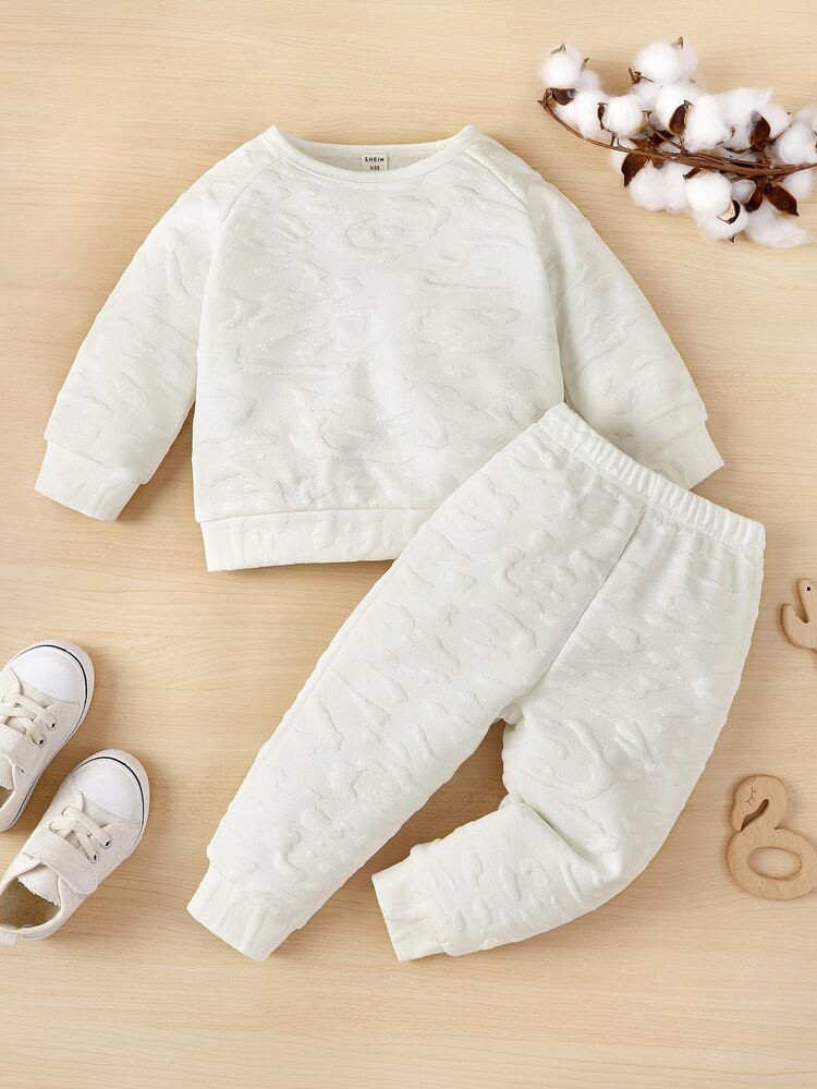 Baby Raglan Sleeve Sweatshirt & Sweatpants | SHEIN