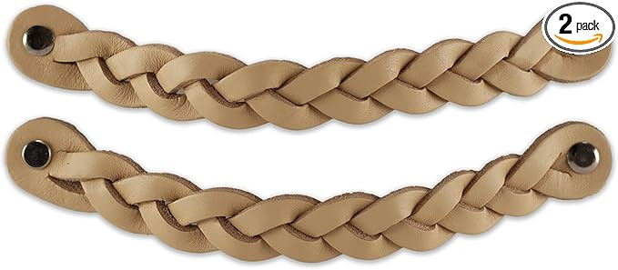Brute Strength Leather Drawer Pulls - Braided Natural 2 Pcs - 7-7/8 x 1'' - Leather Handle - Dres... | Amazon (US)