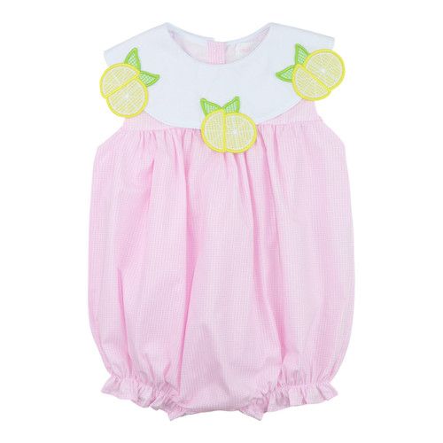 Pink Gingham Applique Lemon Bubble - Shipping Mid May | Cecil and Lou