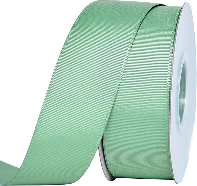 Sage Green Grosgrain Ribbon, 1 1/2 Inch 25 Yard Ribbon for Crafts Gift Wrapping Bows Wedding Part... | Amazon (US)