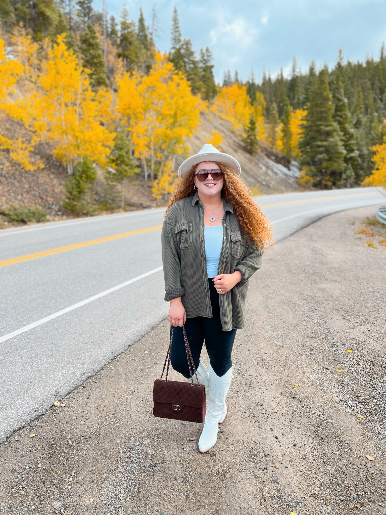 Loved this shacket so much I ordered it in so many colors 🤎hat | wide brim hat | fall hat | western hat | tank top | amazon tank top | shacket | aerie shacket | leggings | amazon leggings | boots | white boots | western boots | cowboy boots | fall boots | amazon white boots | amazon fall boots | amazon cowboy boots | Fall | fall tops | amazon finds | amazon fashion | Amazon look | amazon outfit | fall outfit | fall look | fall outfit inspo | fall fashion | fall fashion finds | amazon fall outfit | Amazon fall fashion finds | amazon fall finds | fall transition look | fall transition outfits 

#LTKxPrime #LTKSeasonal #LTKmidsize