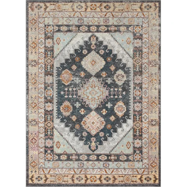 Well Woven Rodeo Virden Bohemian Eclectic Tribal Aztec 7'10" x 9'10" Blue Area Rug - Walmart.com | Walmart (US)