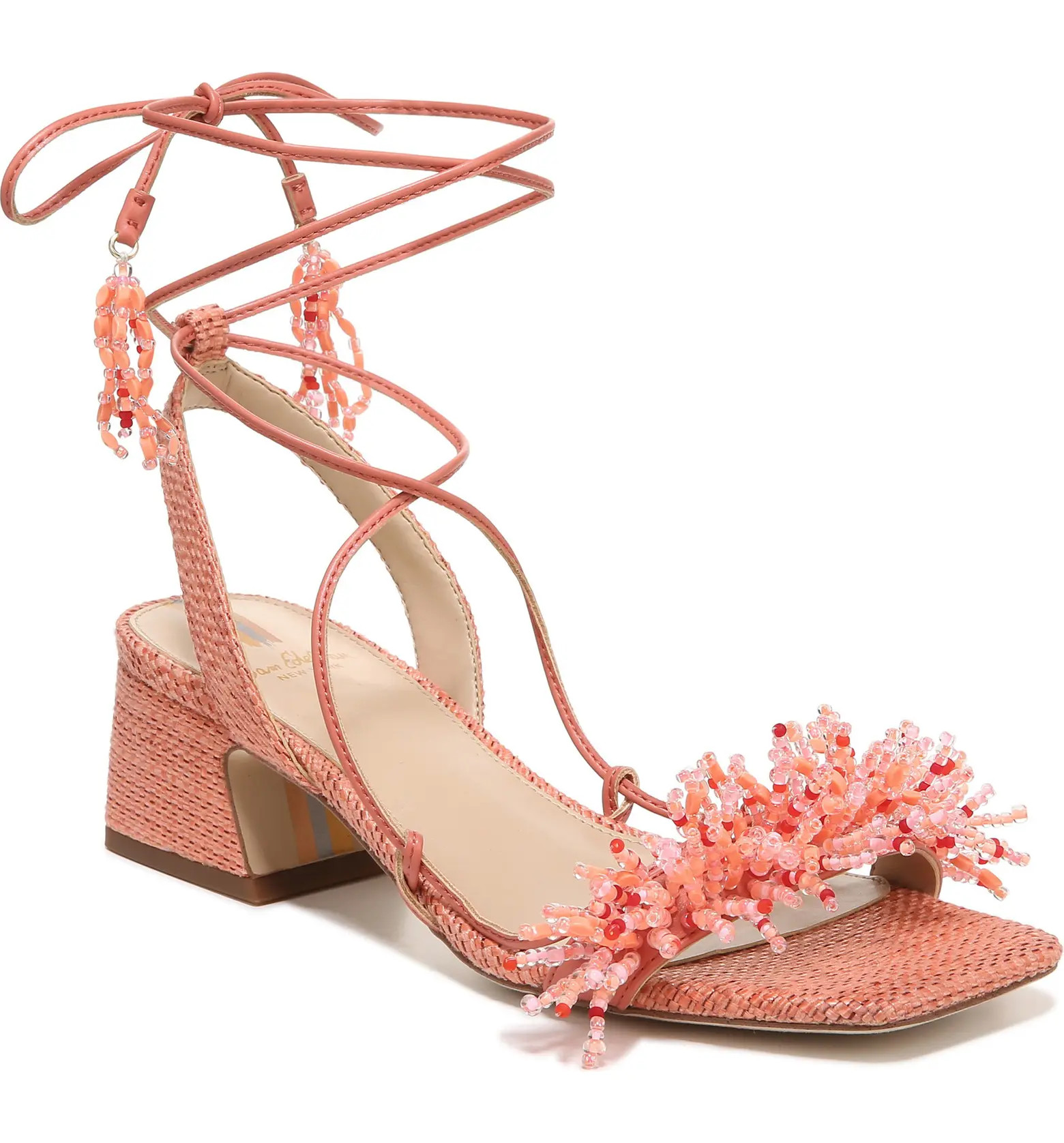 Walda Beaded Ankle Tie Sandal (Women) | Nordstrom