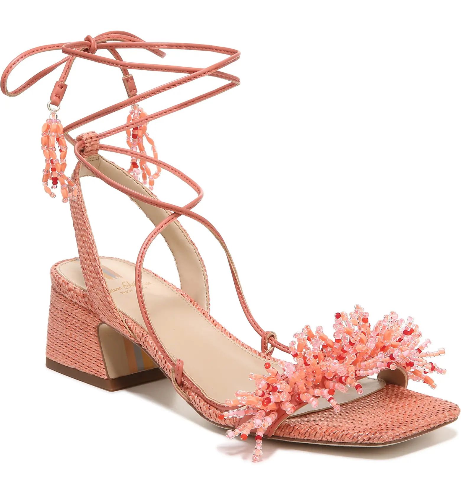 Walda Beaded Ankle Tie Sandal (Women) | Nordstrom