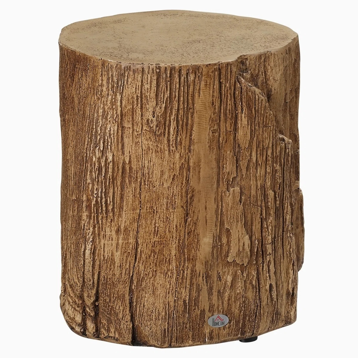 Javeah Tree Stump Stool, Decorative Side Table With Round Tabletop, Concrete End Table With Wood ... | Wayfair North America