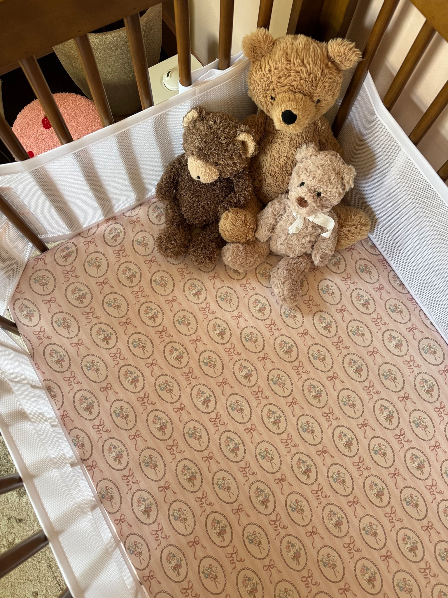 New crib sheets for our girly 🩷 gave her room a little toddler refresh! Added her big girl chair in here and some cute touches 🥰🥰 these IMJ sheets are so soft and sooo girly, loved this print so much we also grabbed matching PJs!!! 

In my jammers, pink bows, floral print, bamboo crib sheets, favorite brand, babygirl room, crib 

#LTKFindsUnder100 #LTKBaby #LTKHome