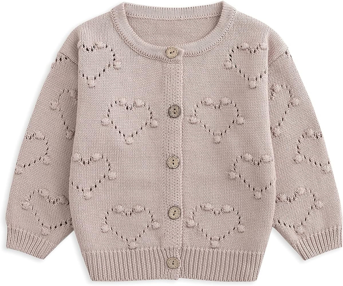 Curipeer Baby Girls Knitted Cardigan Pompoms Sweater Toddler Long Sleeve Jacket Outerwear 6M-4Y | Amazon (US)
