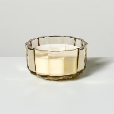 Scalloped Glass Mulled Spice Christmas Jar Candle Tan - Hearth & Hand™ with Magnolia | Target