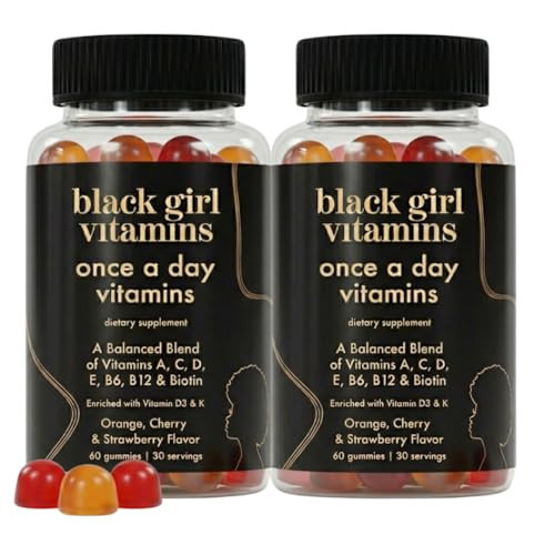 Black Girl Vitamins Once a Day - Womens Multivitamin Gummy - Vitamin A, B, C, E and Zinc. Multivitamin for Women, Immune Support. Vegan, Gluten-Free. Made in The USA (60 Day Supply, Strawberry) | Amazon (US)