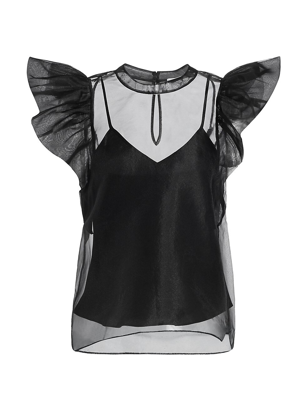 Jonathan Simkhai Corina Ruffled Organza Top | Saks Fifth Avenue