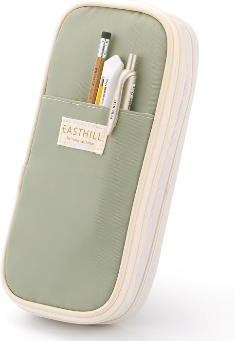 EASTHILL Big Capacity Pencil Case Large Pencil Pouch Stationery Pen Bag for Teen Girls-Green | Amazon (US)